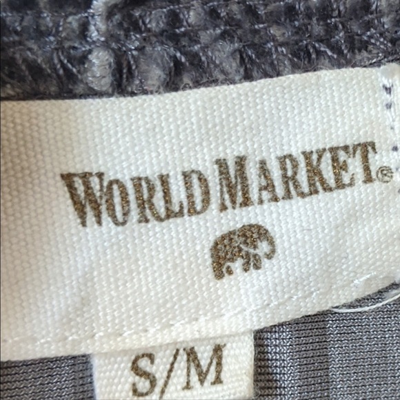 World Market Velvet Pleated Textured Blue Gray Textured Stela Velour Top S/M - Picture 5 of 5